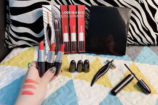 

5 in 1 co metic kit look in a box endle un hine makeup et eyeliner ma cara 3pc matte lip tick