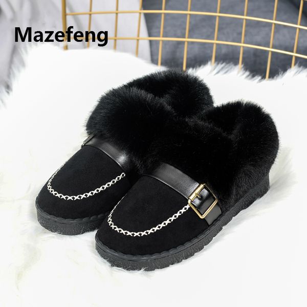 

fashion 2018 new winter shoes keep warm women casual boots female cute boots with velvet women snow faux fur comfortable, Black