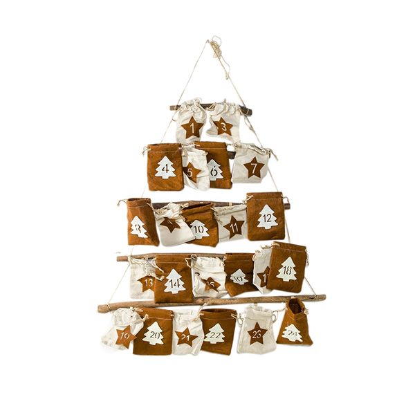 

christmas countdown calendar burlap advent calendars rack with hanging bag candy gift bags diy xmas countdown christmas decorati