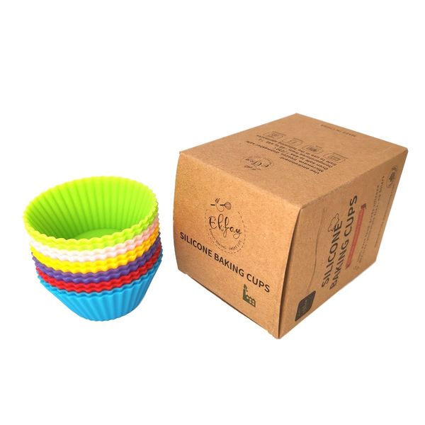 

доставка из сша amazon fba 12 шт круглой силиконовой для выпечки чашки, многоразового кекс лайнеры антипригарного muffin кубки торт форма cu