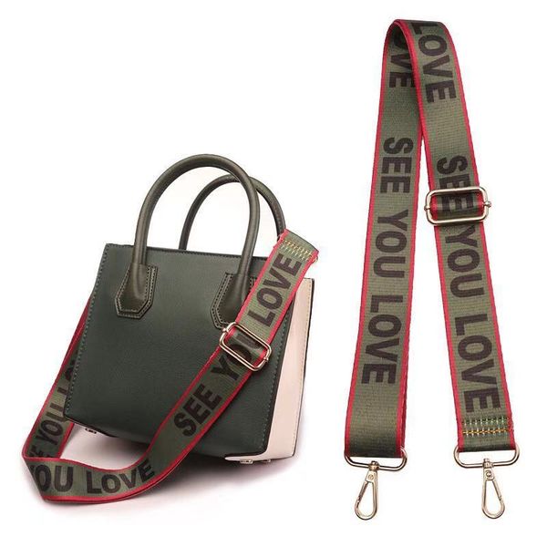 

adjustable strap for women's bag national wind colours wide shoulder straps crosswise widened strap mixed shoulder accessories, Black