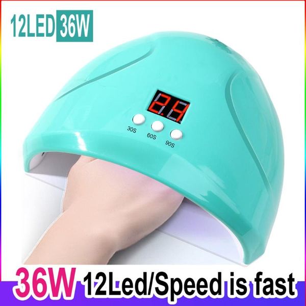

nail dryers 36w led lamp with 12 pcs leds uv art for gel dryer drying polish auto sensor manicure tools z1