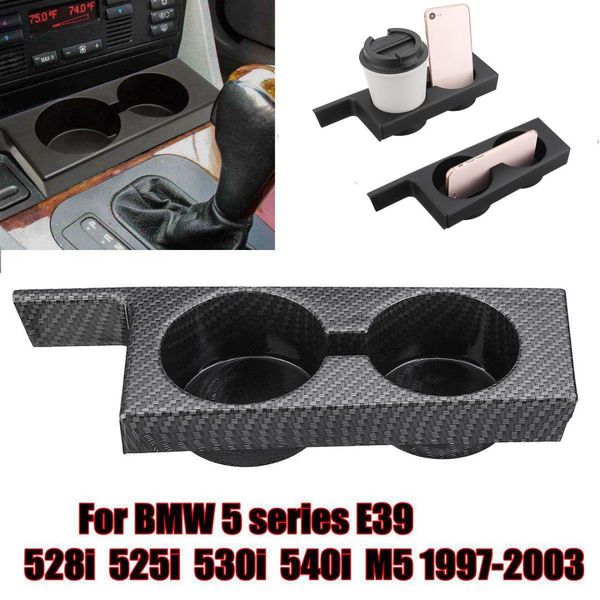 

black carbon fiber wooden front car dual cup holder drink holder for 5 series e39 528i 525i 530i 540i m5 1997-2003