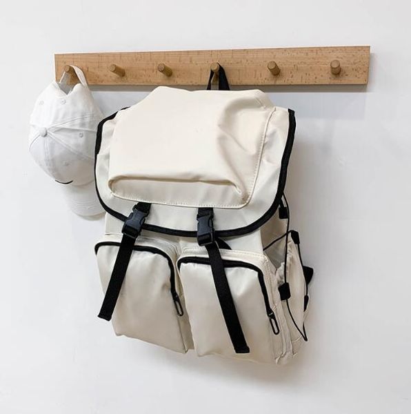 

backpack man travel bag large capacity plain student backpacks nylon waterproof multiple pockets unisex