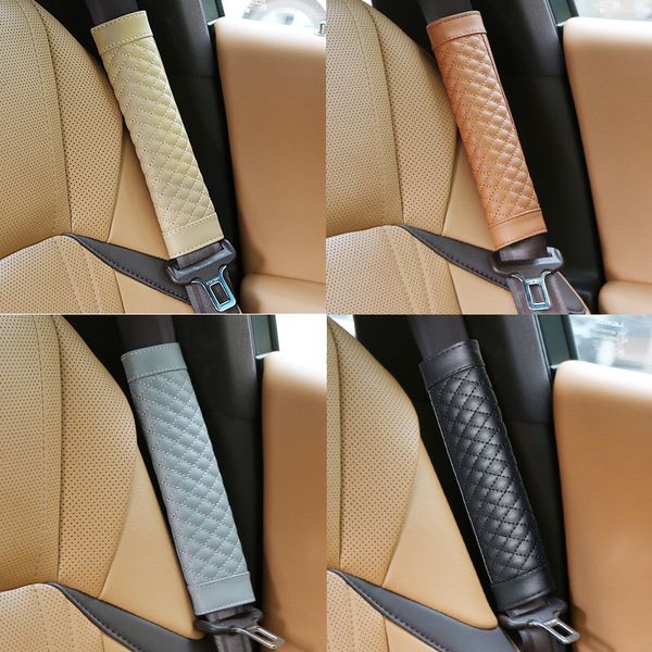 

lamb-pattern car seat belt shoulder leather plaid car seat belt cover accessories universal supplies