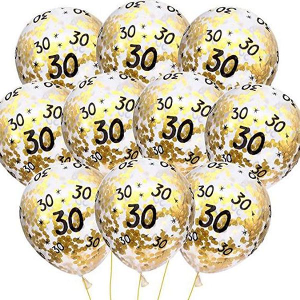 

10x durable party balloons decorative numbers balloon for wedding birthday christmas engagement decoration anniversary celebrations