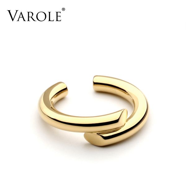 

varole простой sesign стиль кольца для женщин 100% медный золотой цвет кольца ювелирные изделия bague femme обручальные кольца серебряный цв, Slivery;golden