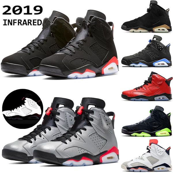

2019 New Air Bred 6s 6 Reflections of a Champion Men Basketball Shoes Tinker UNC Black Cat Carmine Mens Trainer Sport Sneakers 5-13