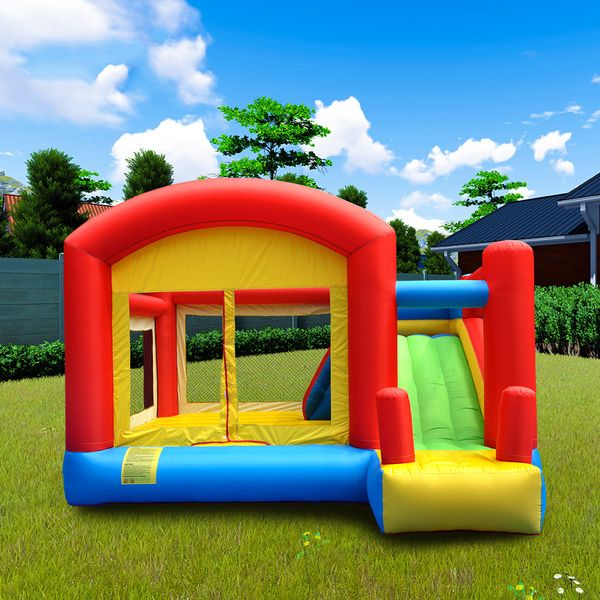 

colorful combo kids inflatable bounce house with slide outdoor yard play funny commercial inflatable bounce house with obstacle column