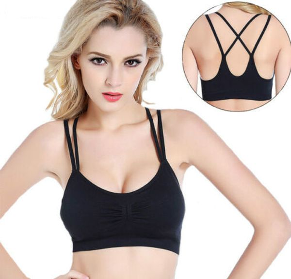 

women seamless sports bra wireless yoga crop vest comfort stretch shapewear, Red;black