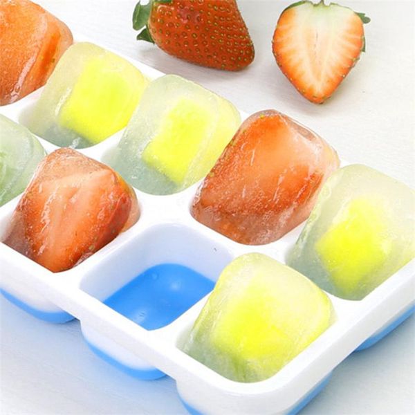

14 grids ice cube tray mold with clear cover summer ice cream maker mould fruit cube molds plate non toxic drop ship #lr1