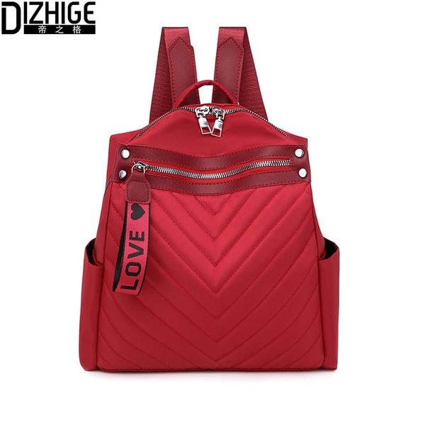 

dizhige fashion striped oxford anti theft backpack women rucksack love zipper lady bagpack student school shoulder bag for girls