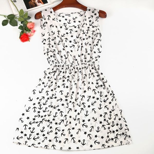 

женщина одежда летнее платье sexy summer осень печати женщины повседневная bohemian sleeceless жилет тонкий шифон пляж o шеи платье vintage, Black;gray