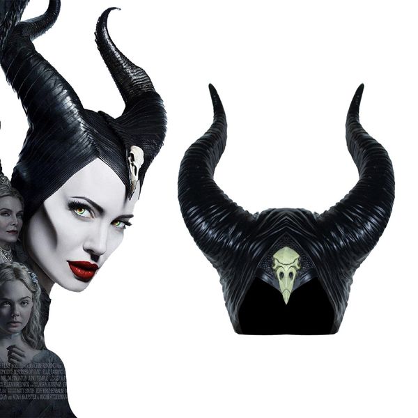 

halloween devil queen deadpool mask ox horn headwear headband halloween party cosplay decoration props pvc hood hairbandjj19949, Silver