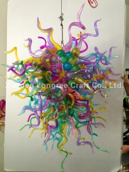 

Colorful Handmade Blown Lamp Chandelier Light Custom Made Borosilicate Glass Modern Art Decor Hanging LED Pendant Lamps for Home Deco