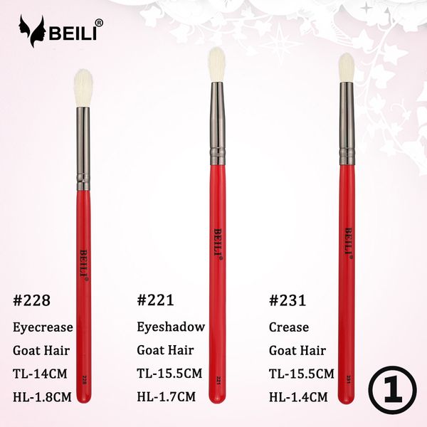 

Макияж Beili Amber 3шт Professional Eye Brushes Set Eyeshadow Brush Косметика Eyeshader Бровь подводка натураль