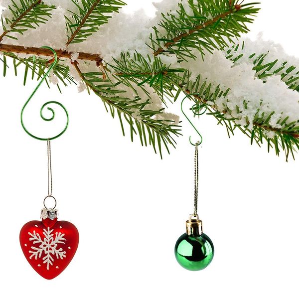 

120 шт рождественских украшений крючков s формы вешалка крючки swirl прокрутка орнамент крюк для елочной вешалки (зеленый