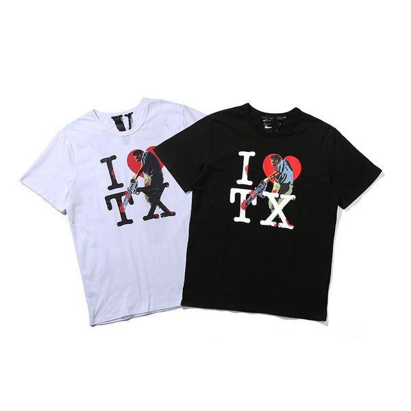 

mens designer t shirt short-sleeved t-shirt electric saw predator high street hip hop fashion half-tee, White;black