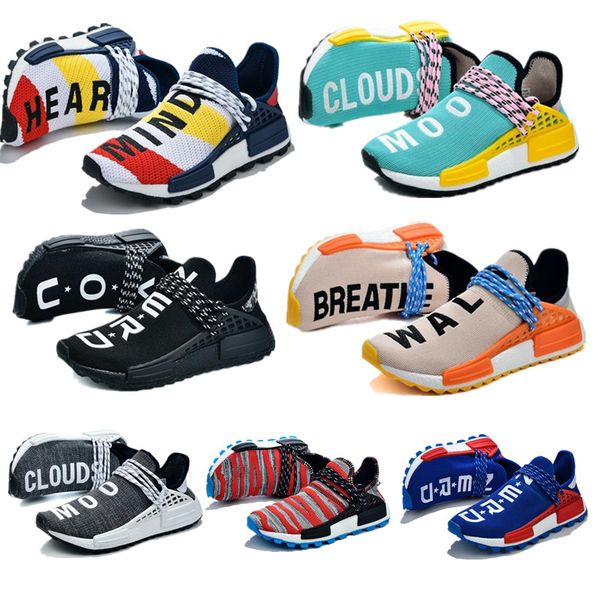 

yellow orange human race hu trail pharrell williams men running shoes nerd black cream mens trainer women designer sports runner sneakers