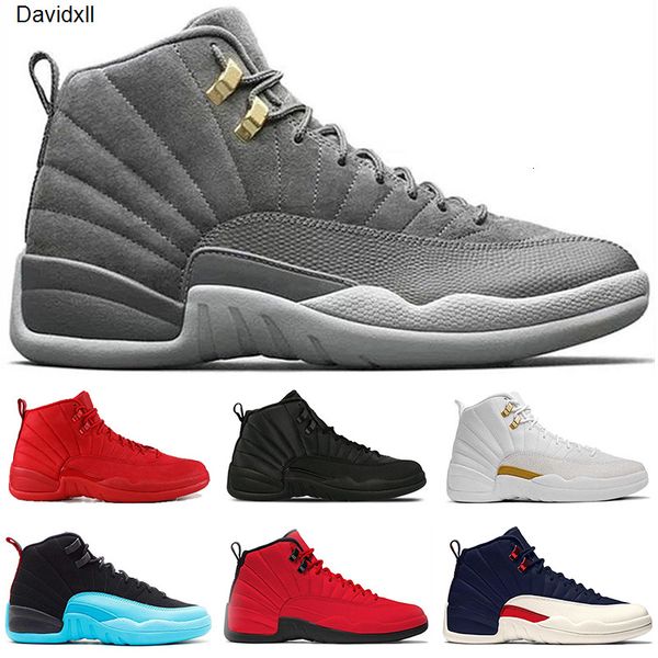 

designer mens winterized 12 12s basketball shoes men gym red bulls michigan dark grey black white gamma blue trainer sports sneakers cheap