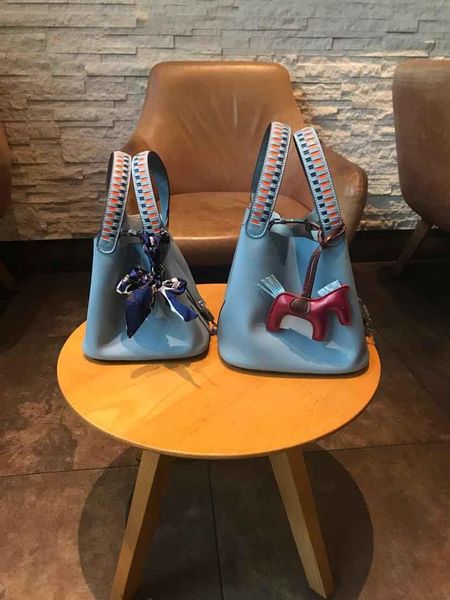 

new classic designer women handbags strap shoulder bags mini genuine leather shopping bags lock small purse tote with horse pendant 18cm22cm
