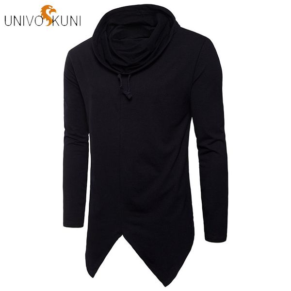 

2020 spring fashion t-shirt univos kuni longsleeve casual men fit slim men t-shirts leisure swallowtail solid male t-shirt q538, White;black