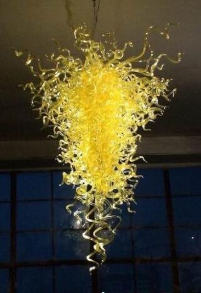 

pure color yellow large lighting hand blown glass crystal chandelier lighting floor light fixture for l lobby kitchen living room