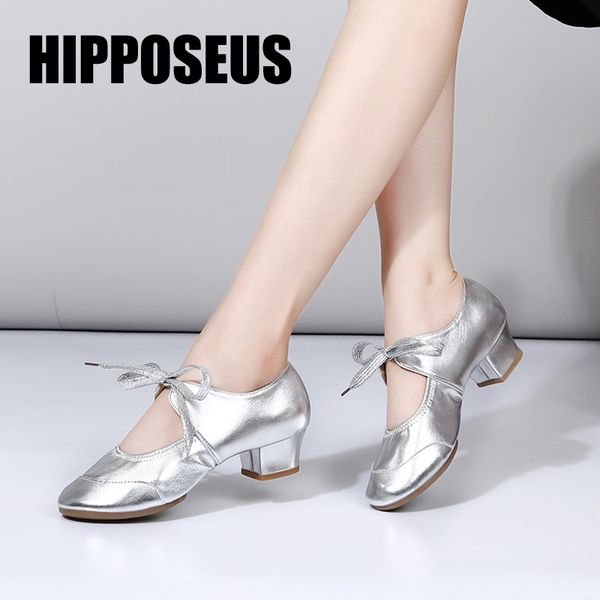 

modern dance shoes women latin ladies ballroom salsa tango girls 4cm square heels professional indoor outdoor rubber soft sole