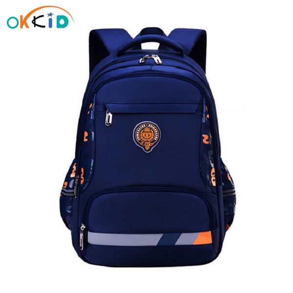 

okkid elementary school backpack for boy waterproof book bag kids school bag reflective strip student backpack gifts for boys