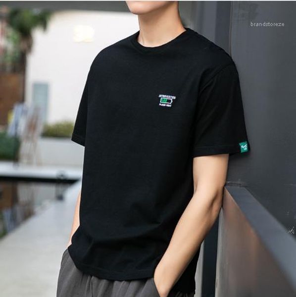 

solid color male clothing mens designer letter print t shirts short sleeve summer tees loose casual, White;black