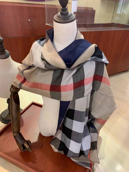 

style -2019 new geometric pattern cashmere scarf ladies fashion versatile scarf 180*70cm, Blue;gray