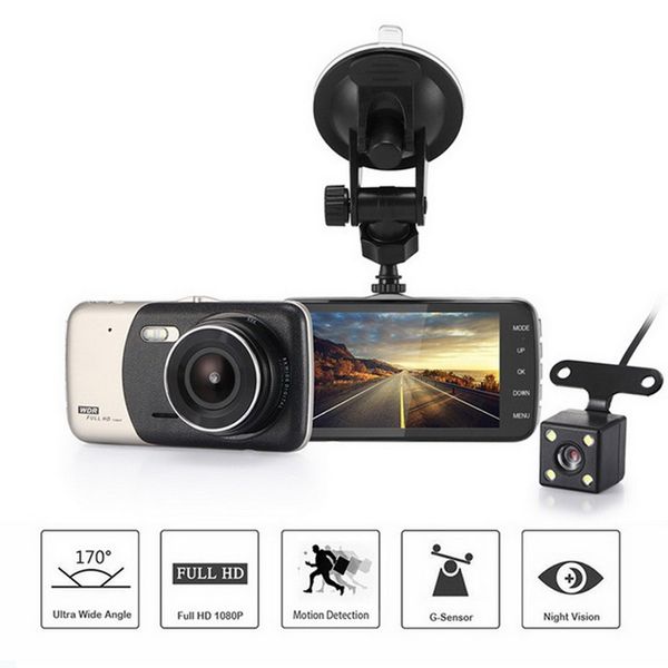 

dvr 4 inch auto camera dual lens full hd 1080p dash cam video recorder rear view dashboard camera registrator night vision dvrs car