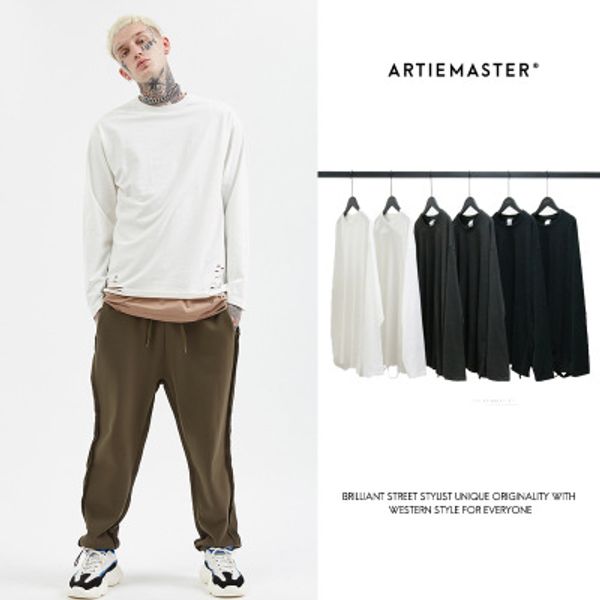 

men women designer clothing mens solid color long sleeve tshirts hoodie mens luxury loose street style clothing tshirts high quality, White;black