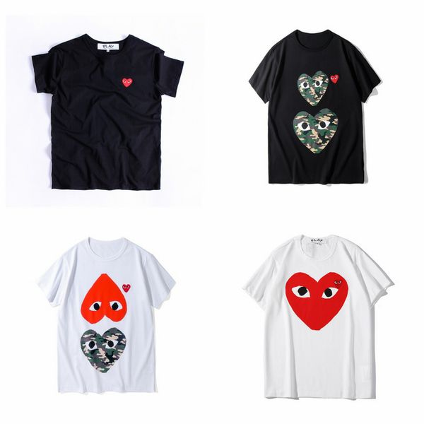 

lover holiday heart emoji play half heart t-shirt black short sleeve japan hip hop t-shirt, Black;blue