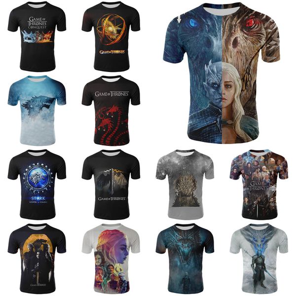 

game of thrones 3d printed t-shirts 25 designs big kids teenagers mens t shirt family matching outfits ss295, Blue