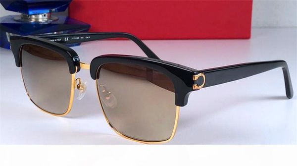 

new fashion designer sunglasses 0132 retro half frame square frame simple popular classic style uv400 outdoor eyewear, White;black