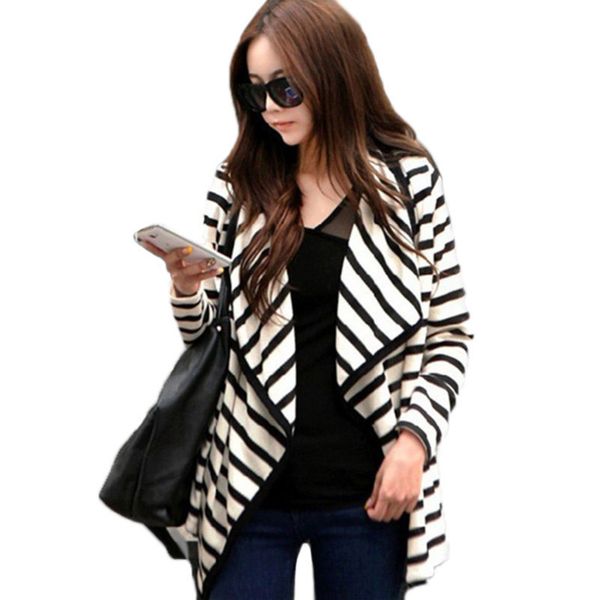 

womens designer sweater 0233# wind striped cardigan jacket, White;black