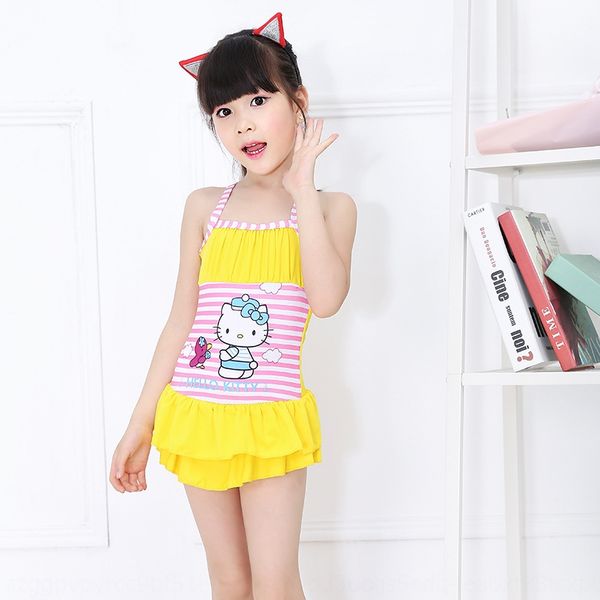 

love dripping water cartoon shoulder strap swim printing children's swimsuit straps striped girl's one-piece swimming suit for wom, White;black