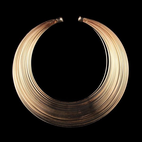 

hongye 2018 african jewelry dubai gold silver collar necklace for women round wedding jewellery statement necklace
