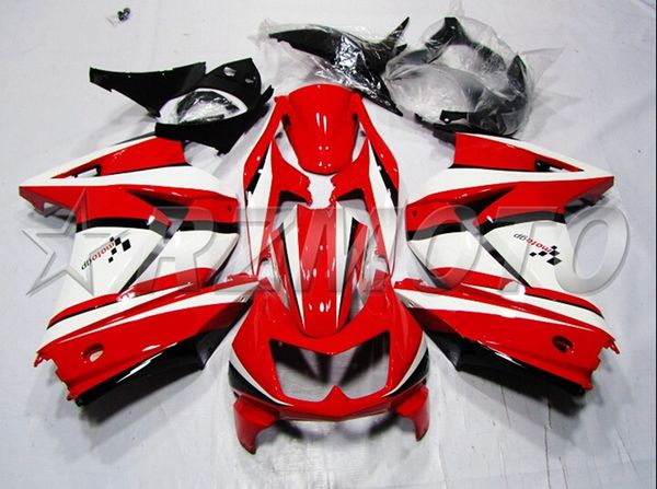 

4 gifts injection mold new abs motorcycle full fairings set fit for kawasaki ninja250r ex250 zx250r 250 2008 - 2014 set red white