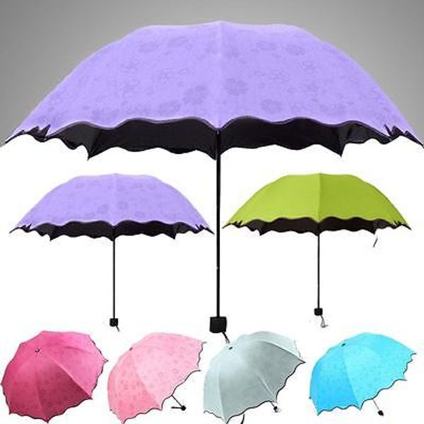 

new delicate multi-function umbrella lady princess magic flowers dome parasol sun/rain folding umbrella for women