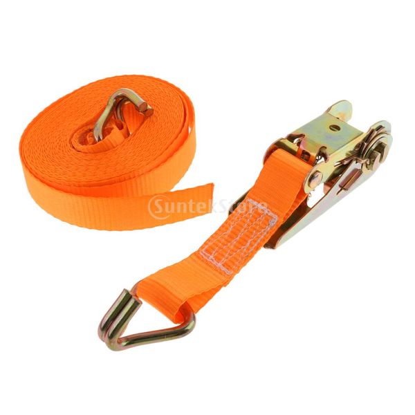 

heavy duty 800kg 6 meters/20ft x 25mm/1" ratchet strap webbing with double j hooks tie down trailer cargo roof rack luggage box