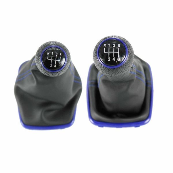 

for seat leon 2000 2001 toledo 1999 2000 2001 new car 5 / 6 speed 12mm blue line gear stick shift knob with leather boot