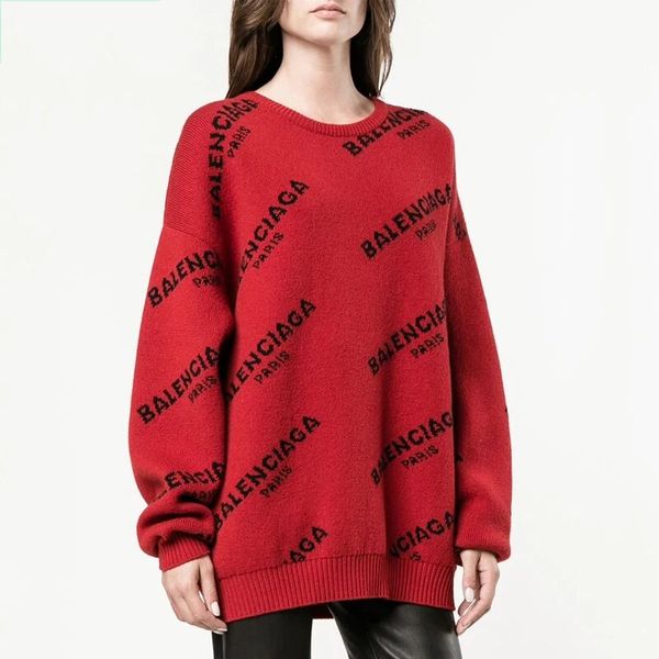 

2018 autumn winter european tyle women weater print letter ladie top thick long leeve pullover warm knitted loo e weater, White;black