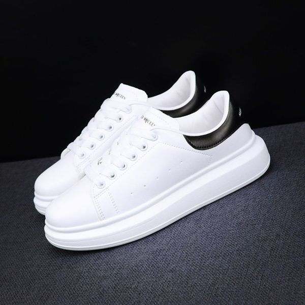 

women sneakers 2019 new fashion spring autumn flats lovers white casual shoes leisure lace-up platform single shoes y200424, Black