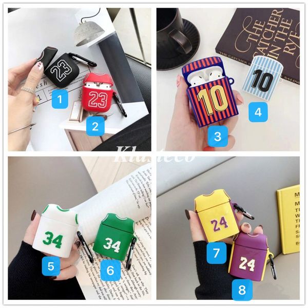 

for airpods pro case designer no.24 basketball jersey soft shockproof silicone wireless bluetooth for apple airpod 1/2 case protection cover