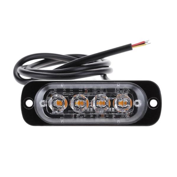 

4led 4w 12-24v slim car flash truck emergency light bar strobe warning lamp