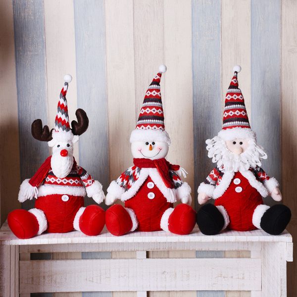 

christmas decoration sitting santa claus snowman elk angel figures festival toy xmas doll new year party deskdecor for home