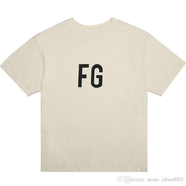 

luxury mens t-shirts fog correct version male loose 6th classic letter fg printing t-shirt designer couple summer short tee, White;black