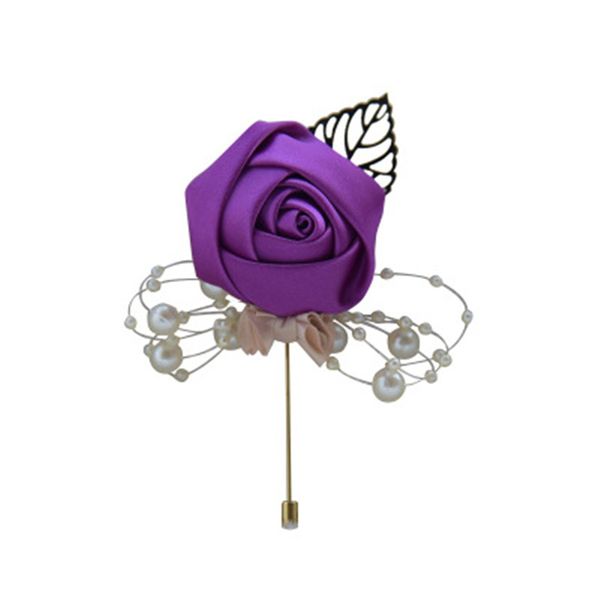 

wholesale wedding groom bride bridal corsage brooch with golden leaf flowers suitable for wedding prom back to school party